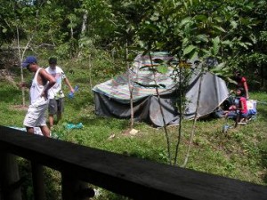 Building Tents, Pagtatap Youth Camp, Malumpati Cold Spring, Pandan, Antique, Philippines
